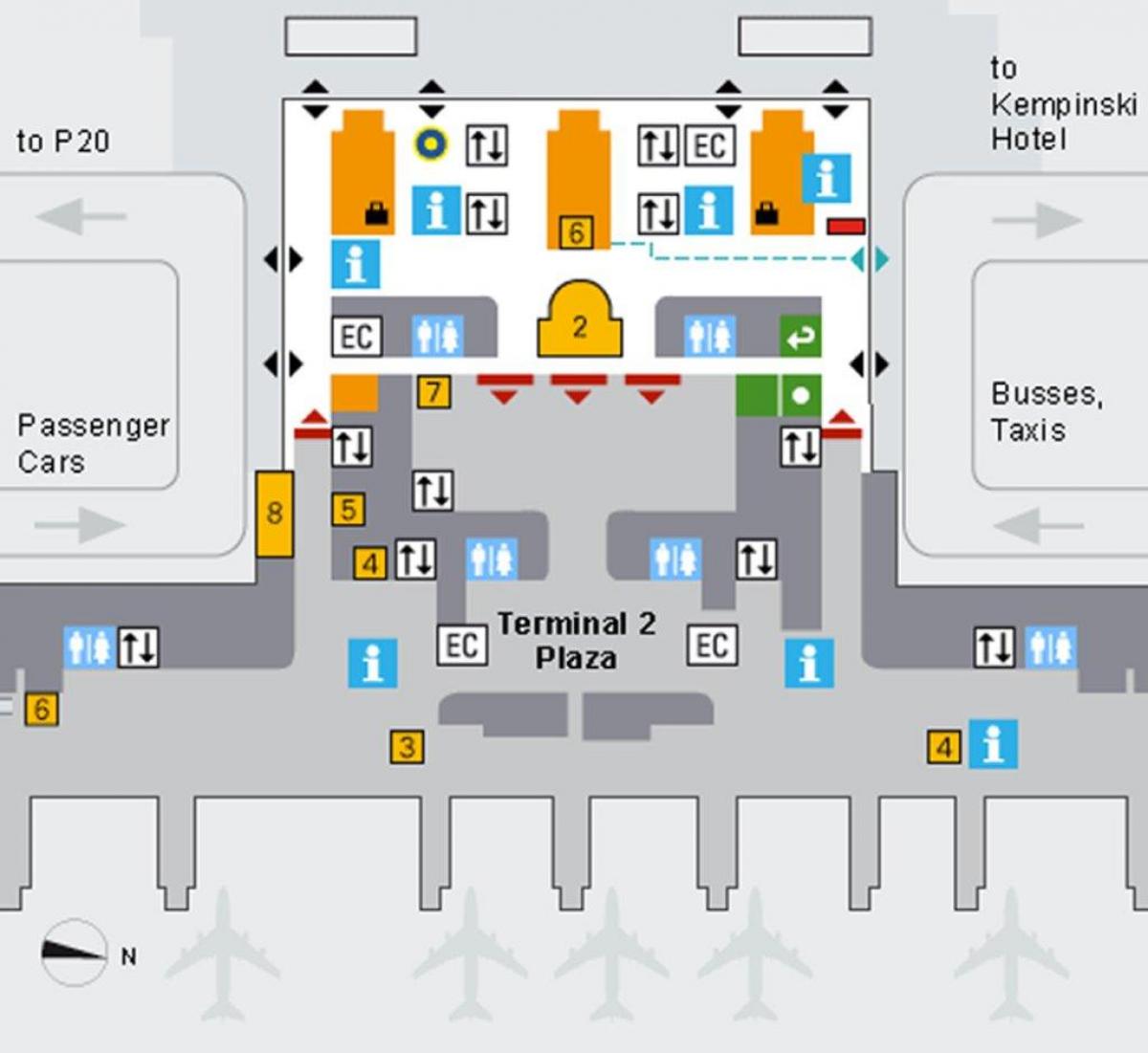 نقشه از فرودگاه مونیخ ورود