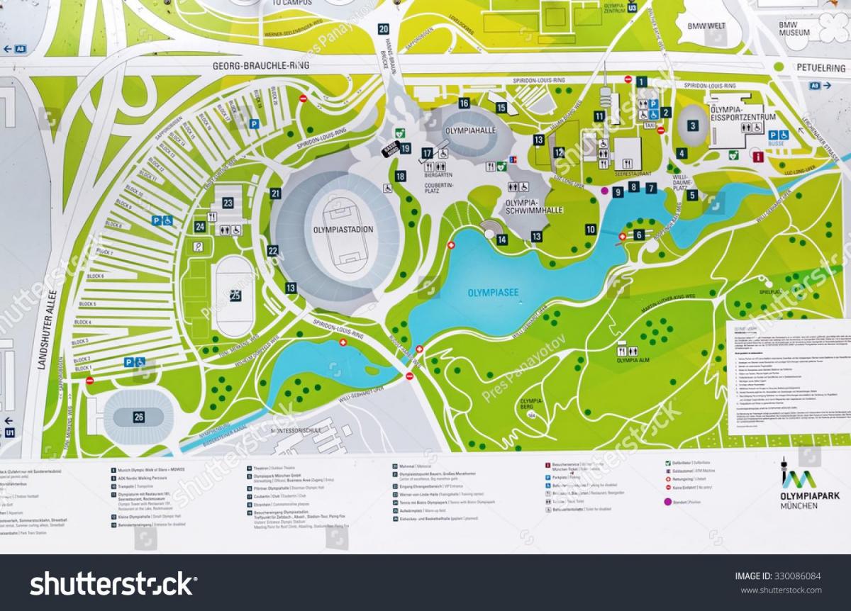 نقشه از پارک المپیک مونیخ