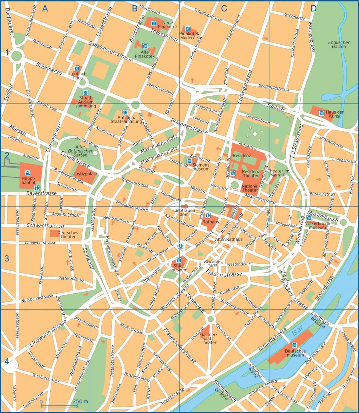 نقشه خیابان های مونیخ آلمان