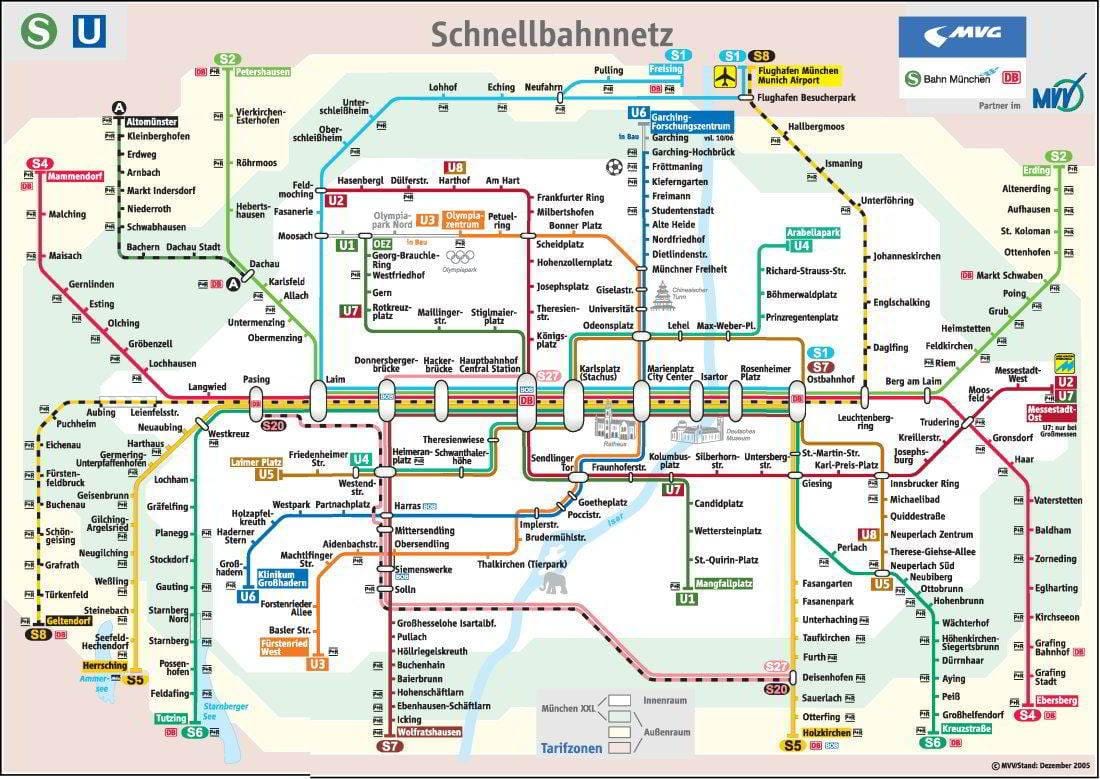 münchen نقشه مترو