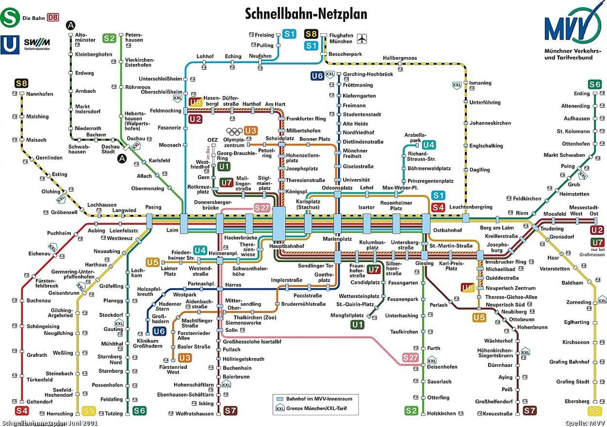 tube map مونیخ