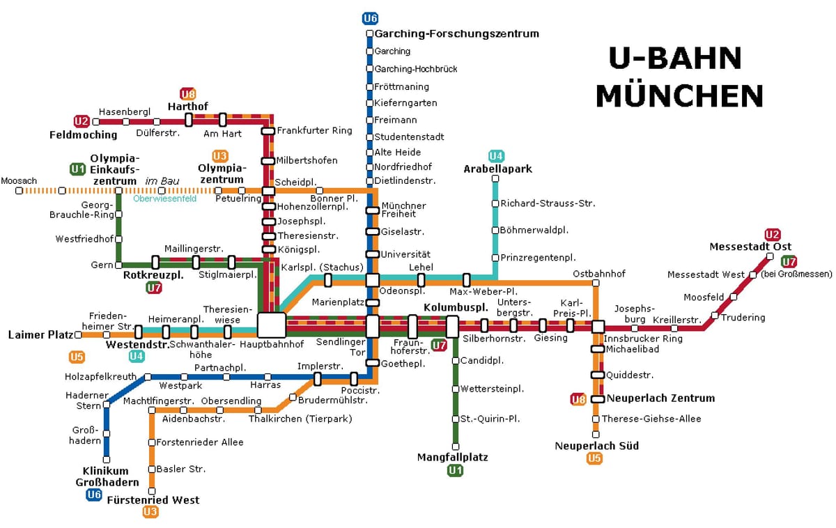 ubahn نقشه مونیخ