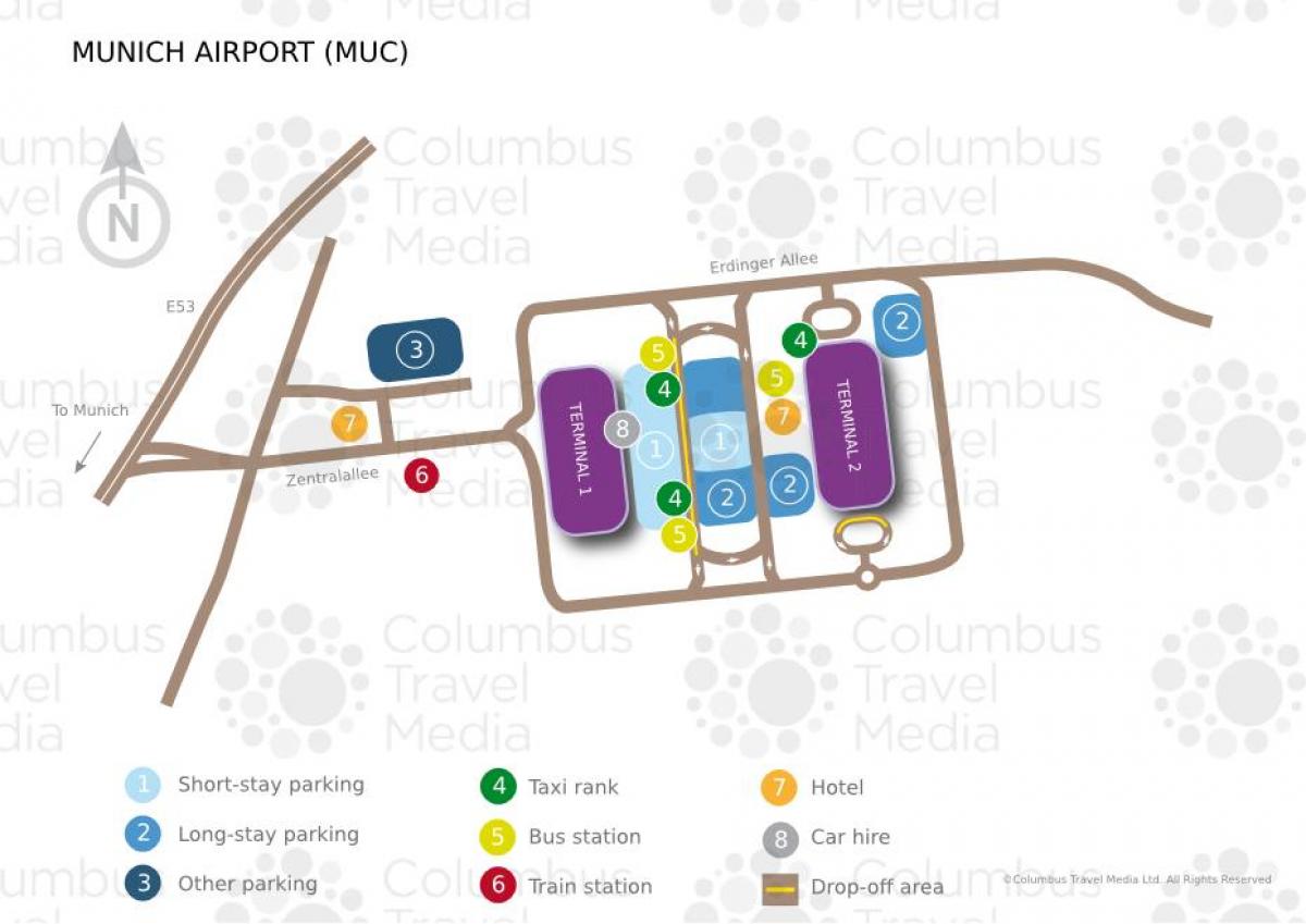 نقشه از فرودگاه مونیخ ایستگاه قطار