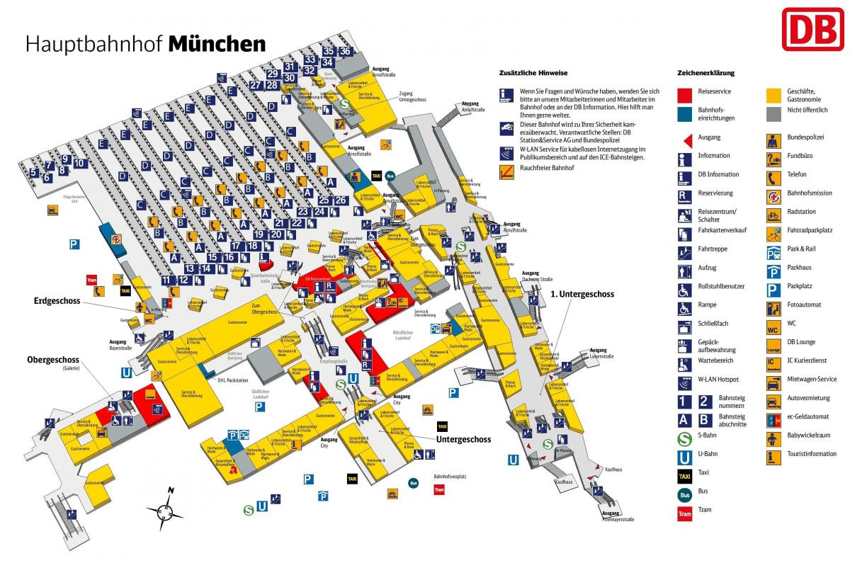 مونیخ ایستگاه قطار مرکزی نقشه