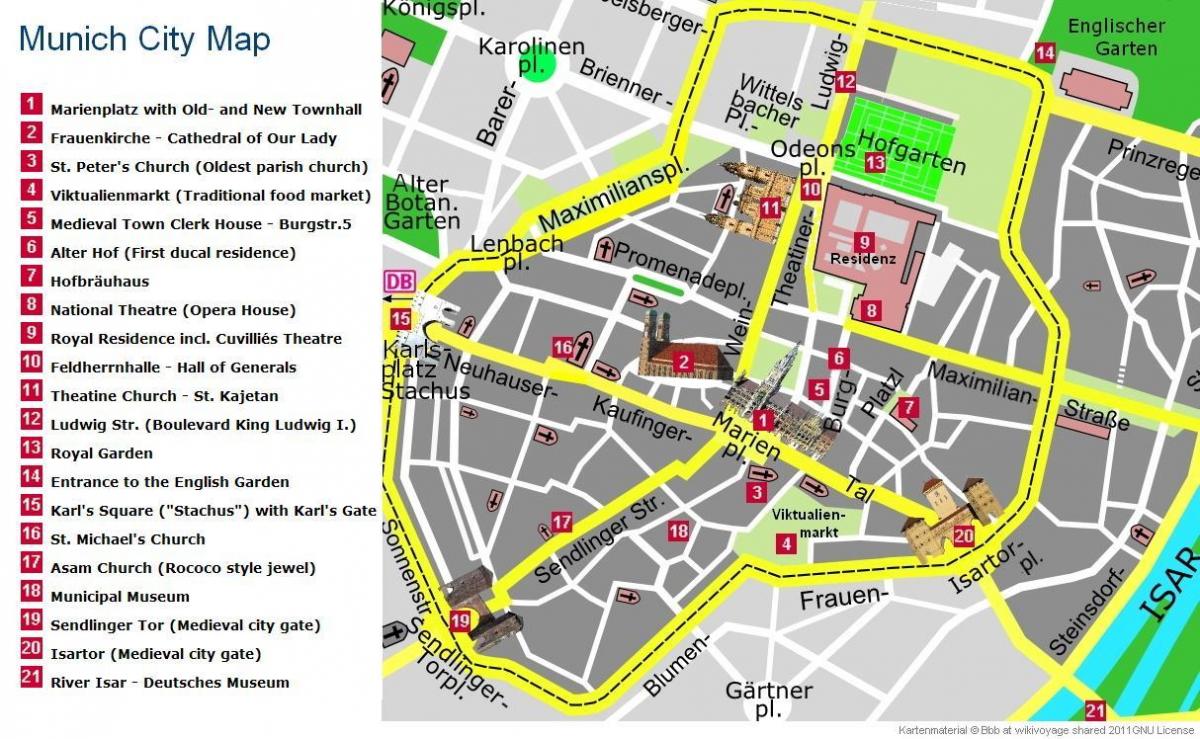 نقشه شهر مونیخ مرکز جاذبه