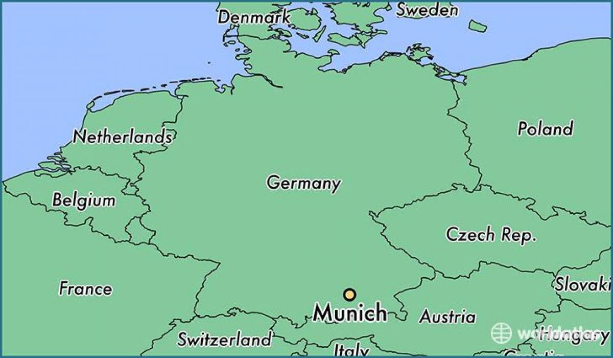 مونیخ آلمان در یک نقشه