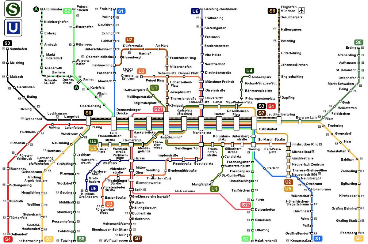 نقشه مترو مونیخ آلمان