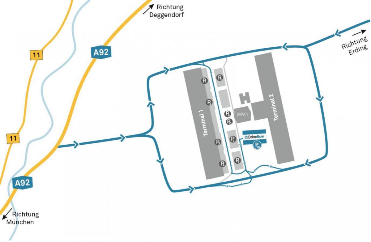 munich airport car rental نقشه