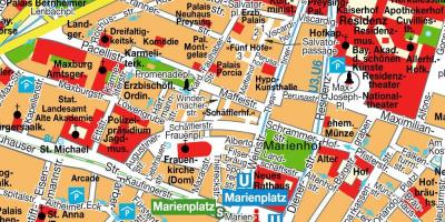 نقشه خیابان های شهر مونیخ مرکز